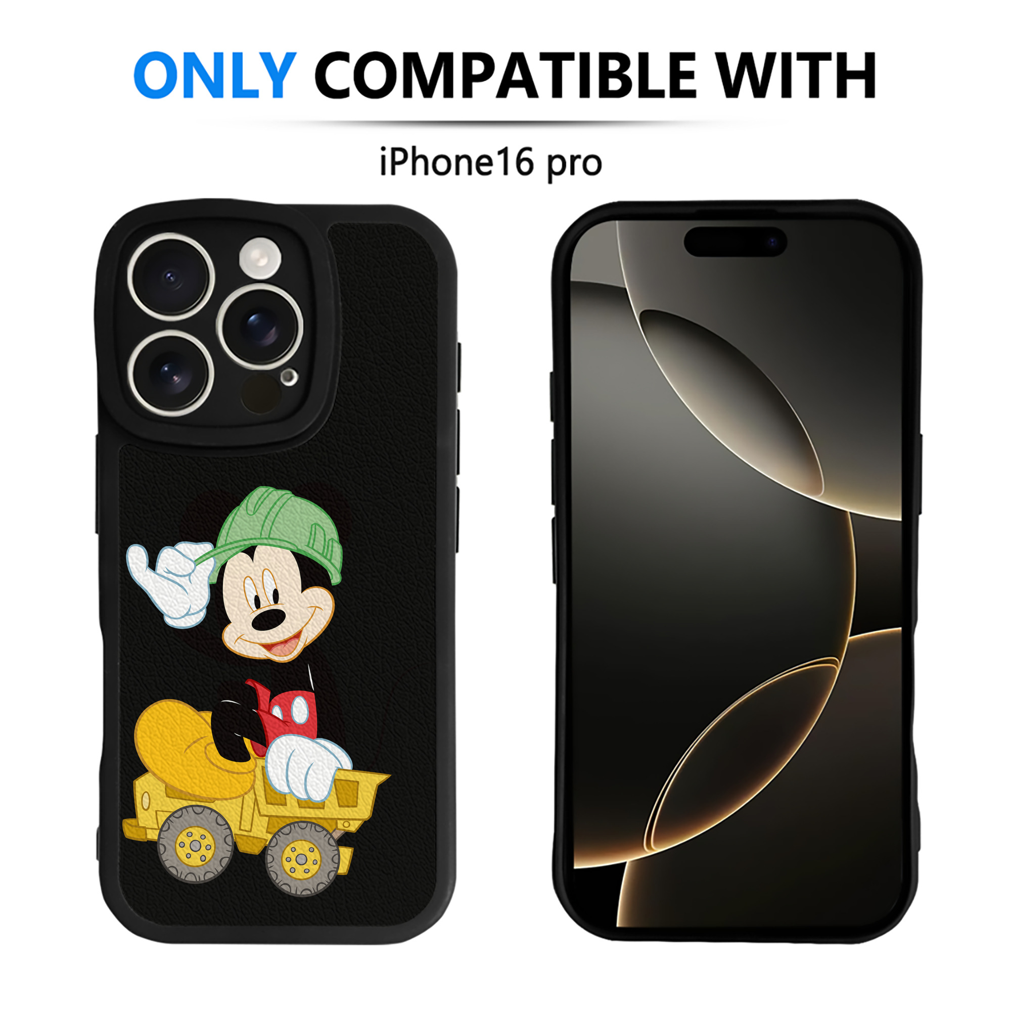 （画像用） ミッキーマウス Mickey Mouse 【iPhone 16シリーズ対応】シリコンスマホケース（レザー調） 材質：シリコン